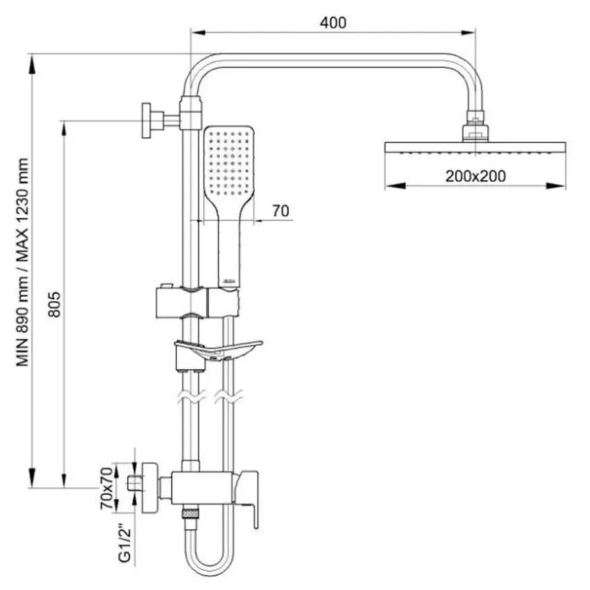 Душевая система E.C.A. Natura 102154038EX хром изображение