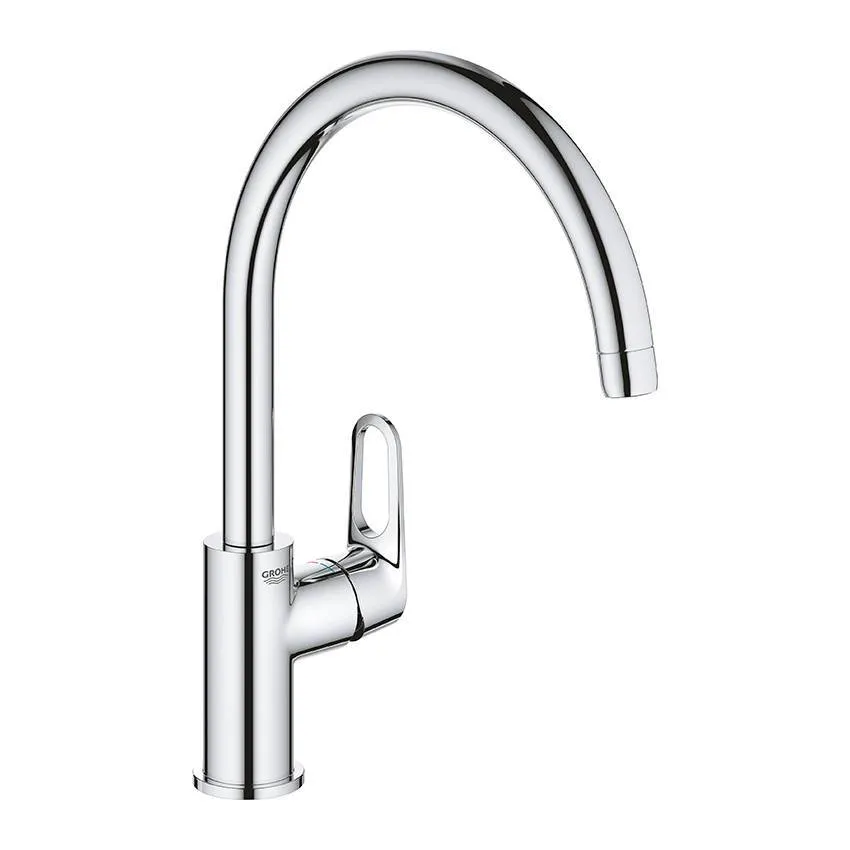 Смеситель для кухни Grohe BauFlow 31538001 с высоким C-образным изливом, хром