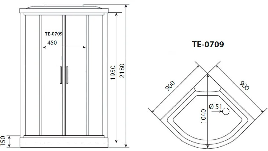 Душевая кабина Timo eco TE-0709 Р изображение