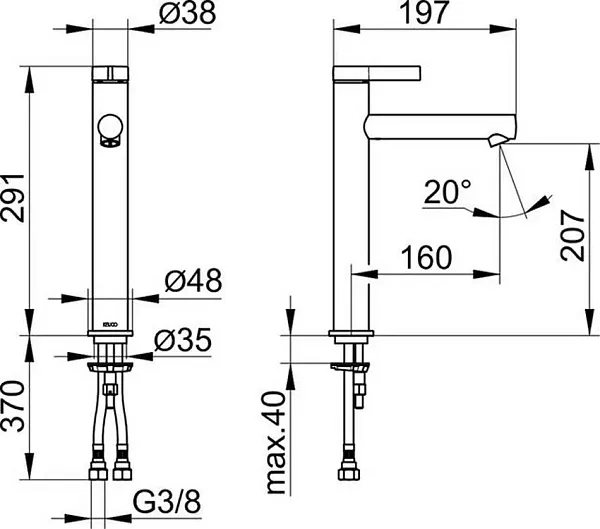 Смеситель для раковины Keuco IXMO Pure 59510371100 изображение
