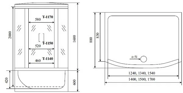 Душевая кабина Timo Standart T-6670 Silver изображение