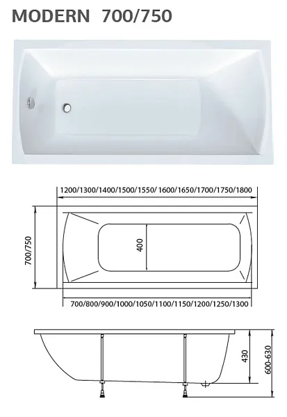 Ванна акриловая Marka One Modern 160x70 изображение