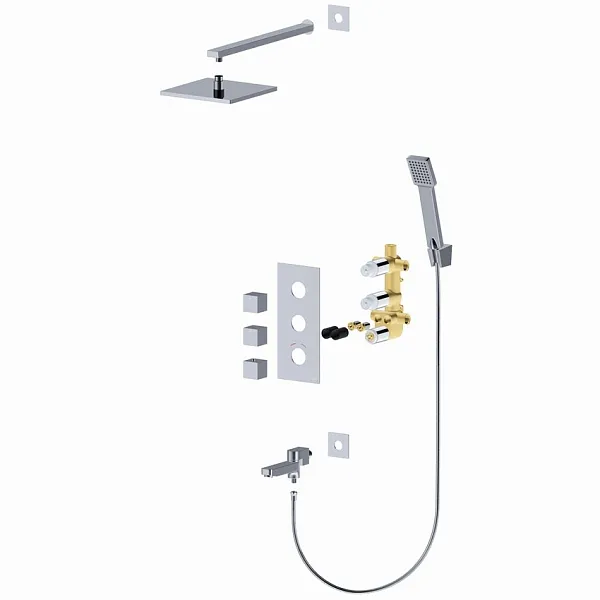 Душевая система встроенная с термостатом Timo Tetra-thermo SX-0199/00SM хром изображение