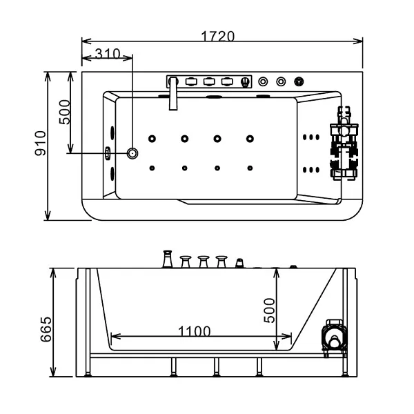 Ванна акриловая Gemy G9225 K изображение