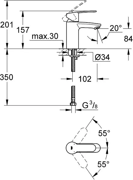 Смеситель для раковины Grohe Eurostyle Cosmopolitan 3246820E изображение