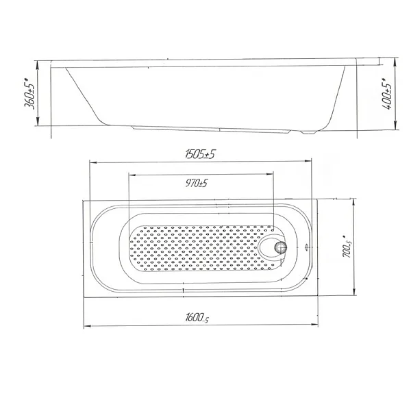 Ванна акриловая Poseidon Nika 160x70 изображение