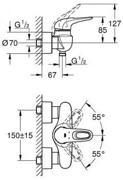 Смеситель для душа  Grohe Eurostyle 2015 33590003 изображение